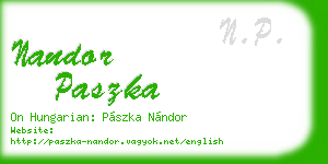 nandor paszka business card