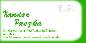 nandor paszka business card